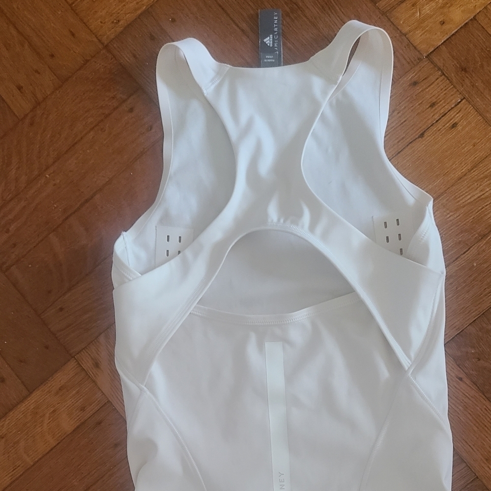 ADIDAS STELLA MCCARTNEY STRETCH WHITE WORKOUT TOP XS hp🔥🔥🔥 - Picture 8 of 9